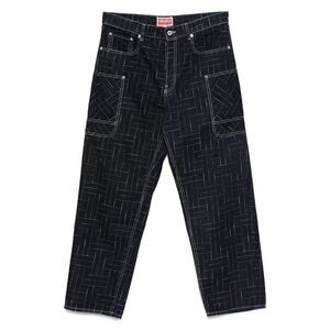 KENZO Men's Straight Fit Jacquard Logo Trousers Men NAVYBLUE Pants